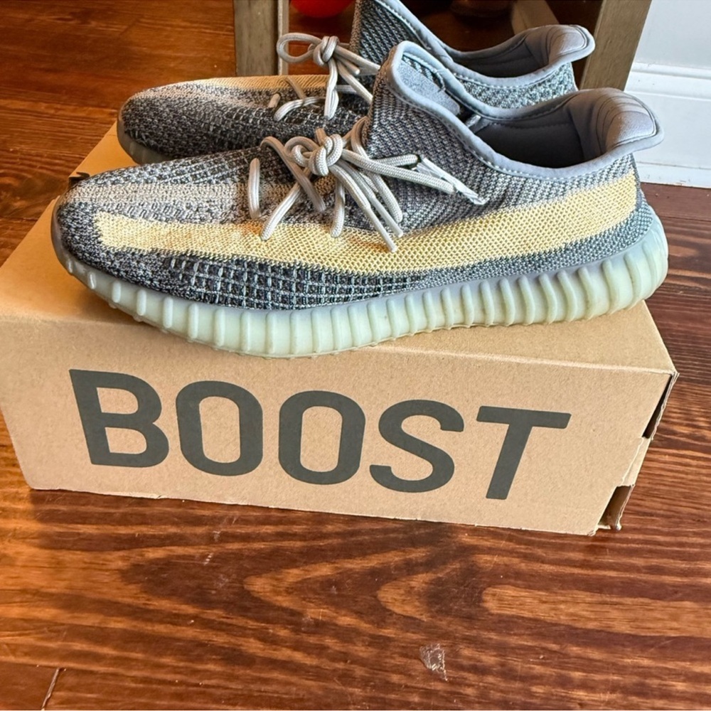 Adidas Yeezy Boost 350 V2 in Gray and Yellow